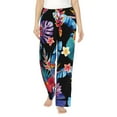 thumbnail image 1 of Sigee Tropical Palm Leaves Print Women's Soft Pajama Pants - Breathable and Comfortable Lounge Sleep Bottoms with Elastic Waistband and Pockets-Large, 1 of 9