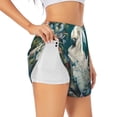 thumbnail image 1 of Sigee Tropical Parrot Floral Artwork for Women's Athletic Shorts High Waisted Running Shorts Pocket Sporty Short Gym Elastic Workout Shorts-Large, 1 of 7