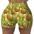 thumbnail image 1 of Sigee Tropical Summer Fruit Print Women's High Waist Workout Shorts - Squat Proof, Tummy Control, Yoga and Gym Activewear-Large, 1 of 9