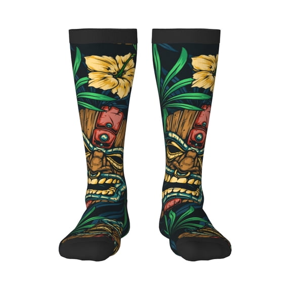 Sigee Tropical Tribe Mask for Socks for Men Women Socks Stocking Compression Socks