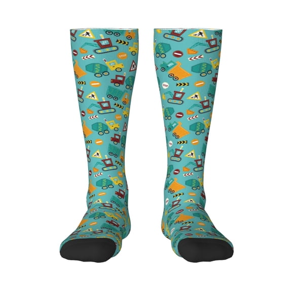 Sigee Trucks And Excavators for Socks for Men Women Gifts for Him Boyfriend Teenage Boys Stocking Stuffers
