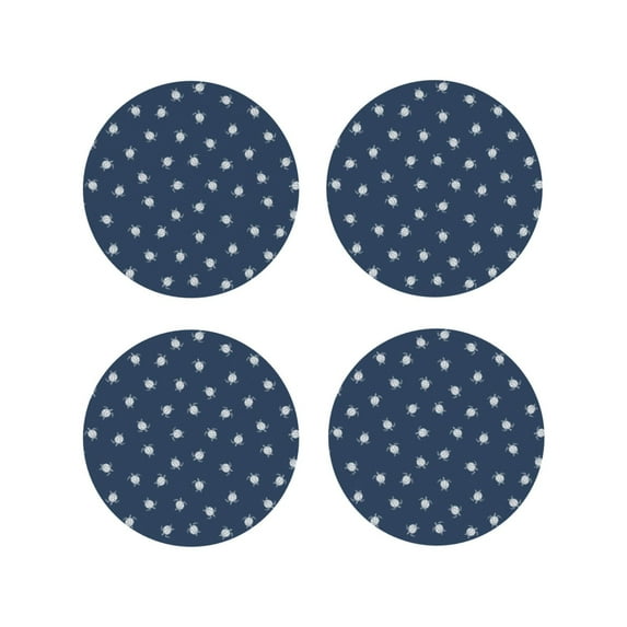 Sigee Turtle for Water-Resistant, Heat-Resistant, Non-Slip Leather Coasters Set, Ideal for Coffee Table, Office, Bar, Home Decor-Round Shape