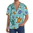 thumbnail image 1 of Sigee Turtles And Sea for Men's Casual Short Sleeve Button Down Shirts Men's Shirts Summer-Small, 1 of 5