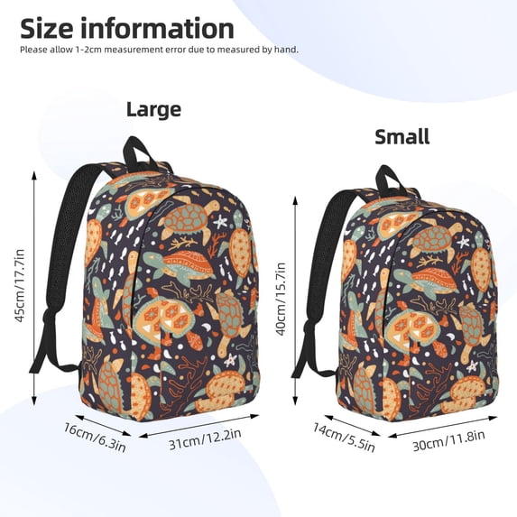 Sigee Turtles and Sea Plants for Canvas Large Capacity Laptop Backpack for Men and Women, Travel Backpack