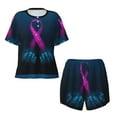 thumbnail image 1 of Sigee Two Human Hands are Holds Pink Ribbon Awareness for Sleepwear Casual Pjs with Pockets Women's Pajamas Sets Shorts 2 Piece Short Sleeve Lounge Sets X-Large, 1 of 1
