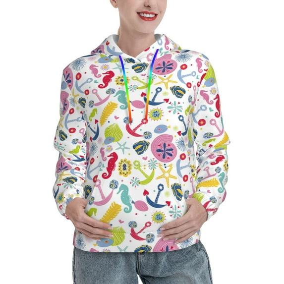 Sigee Undersea Seahorse for Women's Pullover Hoodie Sweatshirts Adult Casual Long Sleeve Sweatshirts ,Sizes S-2XL-XX-Large
