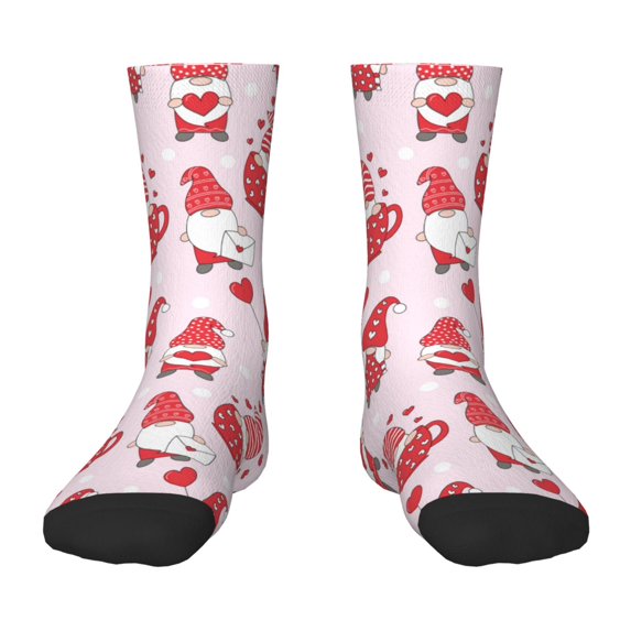 Sigee Valentine Gnomes for Premium Children's Socks Unisex School Kids Boys Girls,Soft and Comfy Kids' Socks