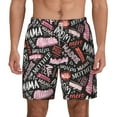 thumbnail image 1 of Sigee Various Languages Mother Print Mens Swim Trunks with Compression Liner Quick Dry Swim Stretch Beach Shorts with Pockets,S-3XL, 1 of 7