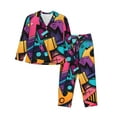 thumbnail image 1 of Sigee Vibrant Graffiti Urban Art for Women’s Pajama Sets Long-Sleeved Pjs Sets for Women 2 piece Sleepwear-Large, 1 of 7
