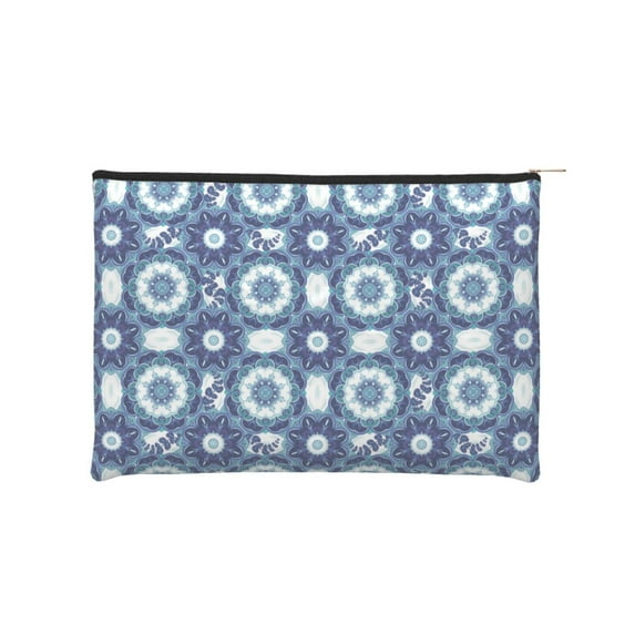 Sigee Vintage Blue for Multipurpose Zipper Pouch Paper Reusable Cosmetic bag for Purse Water Resistant Gift