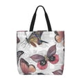 thumbnail image 1 of Sigee Vintage Butterflies Print Large Capacity Zippered Tote Bag - Durable, Stylish and Versatile for Everyday Use, 1 of 9