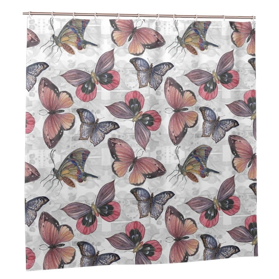 Sigee Vintage Butterflies for Waterproof Fabric Shower Curtain 72" W x 72" H for Bathroom Shower Curtain