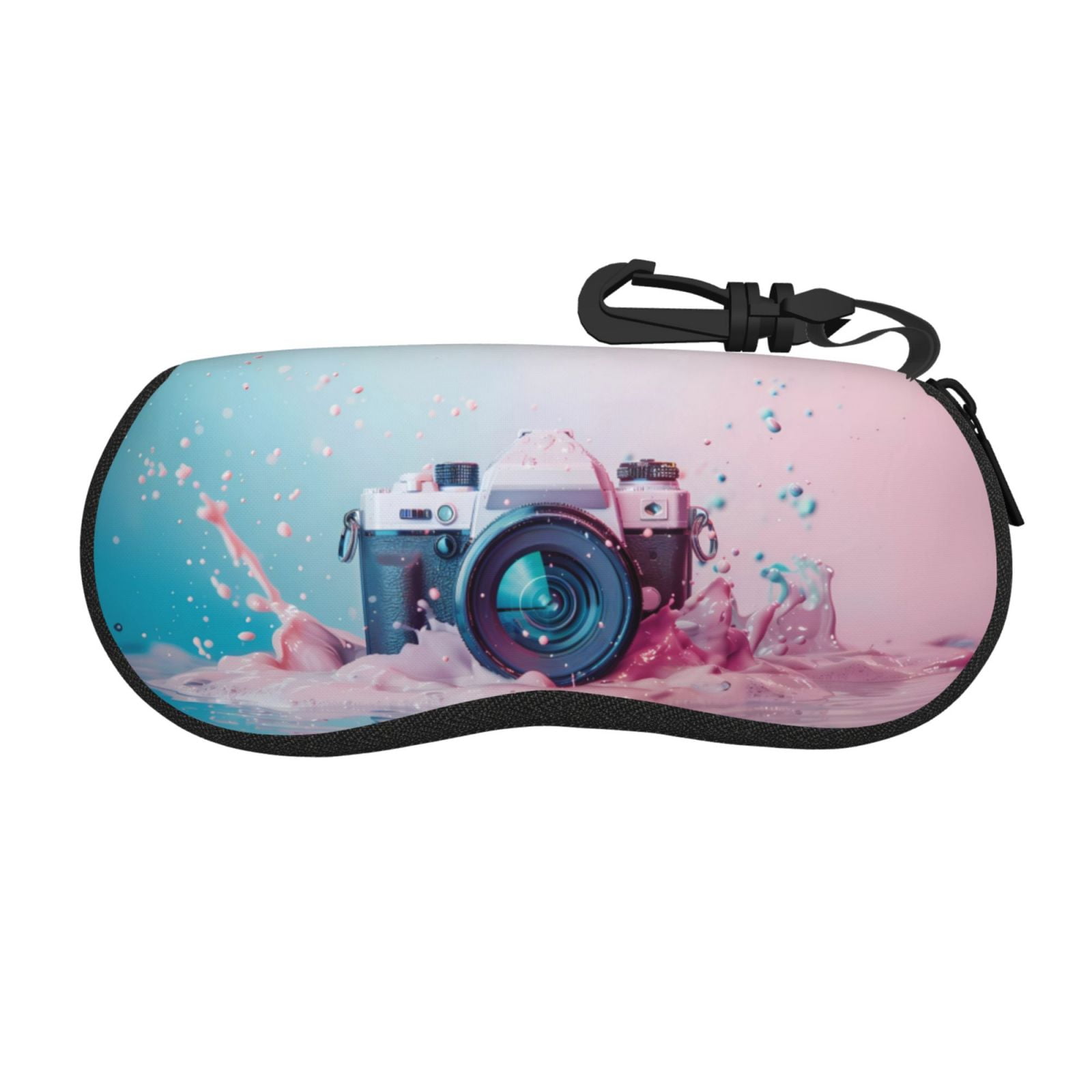 Sigee Vintage Camera Splash Art for Soft Eyeglass Cases for Women and