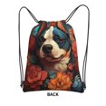 thumbnail image 1 of Sigee Vintage Colorful Flower French Bulldog for Drawstring Zipper Backpack ,Waterproof, Durable, Lightweight Gym Bag for Sports, 1 of 5