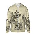 thumbnail image 1 of Sigee Vintage Floral Print UPF50+ Men's Sun Protection Hoodie Shirt SPF UV Shirt Long Sleeve Fishing Outdoor Lightweight, S-3XL, 1 of 9