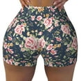 thumbnail image 1 of Sigee Vintage Floral Print Women's High Waist Workout Shorts - Squat Proof, Tummy Control, Yoga and Gym Activewear-Medium, 1 of 9