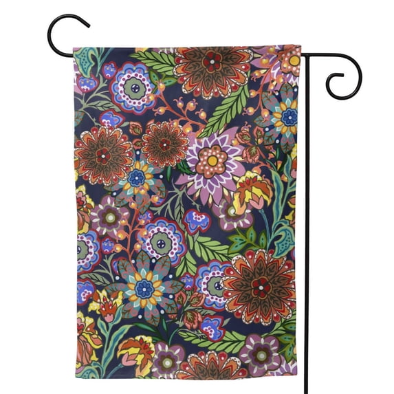 Sigee Vintage Floral for Live Happy Decorative Small Garden Flag,Double Sided Yard Flags Holiday Garden Flags for All Seasons