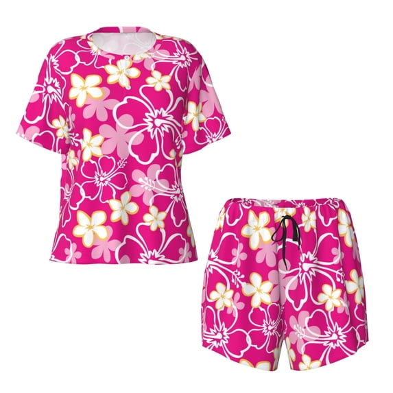 Sigee Vintage Flowers for Sleepwear Casual Pjs with Pockets Women's Pajamas Sets Shorts 2 Piece Short Sleeve Lounge Sets Large