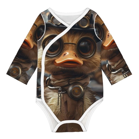 Sigee Vintage Gentleman Duck for Baby Unisex Baby Cotton Long-Sleeve Bodysuits Soft Cotton, Breathable-3 Months