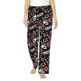 thumbnail image 1 of Sigee Vintage Skull Casino Print Women's Soft Pajama Pants - Breathable and Comfortable Lounge Sleep Bottoms with Elastic Waistband and Pockets-Medium, 1 of 9