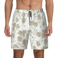 thumbnail image 1 of Sigee Vintage Stylized White Color Print Mens Swim Trunks with Compression Liner Quick Dry Swim Stretch Beach Shorts with Pockets,S-3XL, 1 of 7