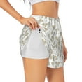 thumbnail image 1 of Sigee Vintage Stylized White Color for Women's Athletic Shorts High Waisted Running Shorts Pocket Sporty Short Gym Elastic Workout ShortsMedium, 1 of 9