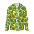 thumbnail image 1 of Sigee Watercolor Kiwi Fruits Summer Print UPF50+ Men's Sun Protection Hoodie Shirt SPF UV Shirt Long Sleeve Fishing Outdoor Lightweight, S-3XL, 1 of 9