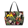 thumbnail image 1 of Sigee Watercolor Tropical Flowers Print Extra Large Waterproof Beach Travel Bag with Zipper - Durable and Versatile for Vacation, Gym, and Daily Use, 1 of 7