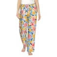 thumbnail image 1 of Sigee Watercolor Wildflowers Print Women's Soft Pajama Pants - Breathable and Comfortable Lounge Sleep Bottoms with Elastic Waistband and Pockets-Small, 1 of 9