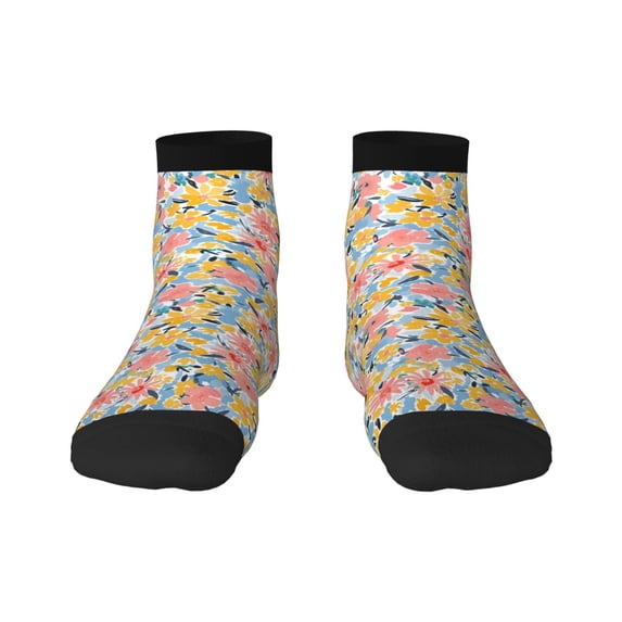 Sigee Watercolor Wildflowers for Crew Soft Moisture-wicking Socks ,Cushion Moisture Wicking Boot Socks for Men and Women
