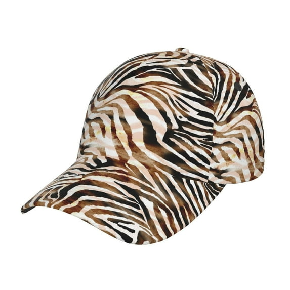 Sigee Watercolor Zebra for Fashionable curved brim baseball cap for Men Women Curly Hair Ponytail Hat for Outdoor Sports