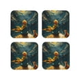 thumbnail image 1 of Sigee Whimsical Starry Night Scene for Water-Resistant, Heat-Resistant, Non-Slip Leather Coasters Set, Ideal for Coffee Table, Office, Bar, Home Decor-Square, 1 of 6