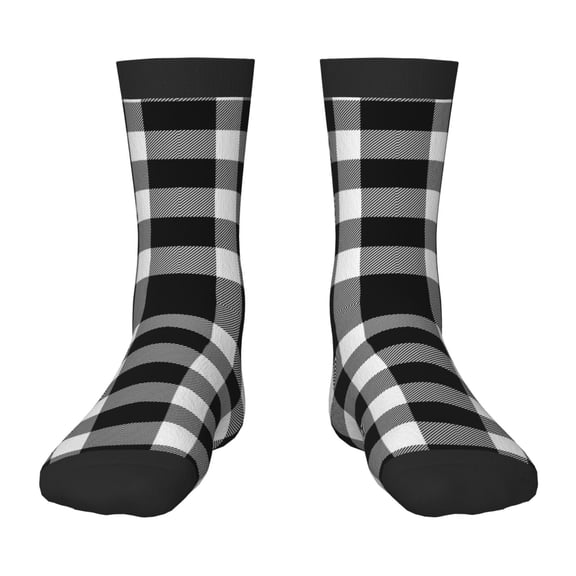 Sigee White And Black Plaid for Premium Children's Socks Unisex School Kids Boys Girls,Soft and Comfy Kids' Socks