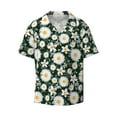 thumbnail image 1 of Sigee White Daisies and Bee Print Men's Shirts Casual Button Down Short Sleeve Summer Beach Shirt Hawaiian Vacation Shirts Tee Shirt-Large, 1 of 7