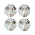 thumbnail image 1 of Sigee White Reindeer Portrait for Water-Resistant, Heat-Resistant, Non-Slip Leather Coasters Set, Ideal for Coffee Table, Office, Bar, Home Decor-Octagon, 1 of 6