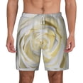 thumbnail image 1 of Sigee White Rose Print Mens Swim Trunks with Compression Liner Quick Dry Swim Stretch Beach Shorts with Pockets,S-3XL, 1 of 7