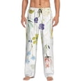 thumbnail image 1 of Sigee Wildflowers print Men's Pajama Pants Lounge Sleep Bottoms with Elastic Waistband and Pockets-Small, 1 of 6