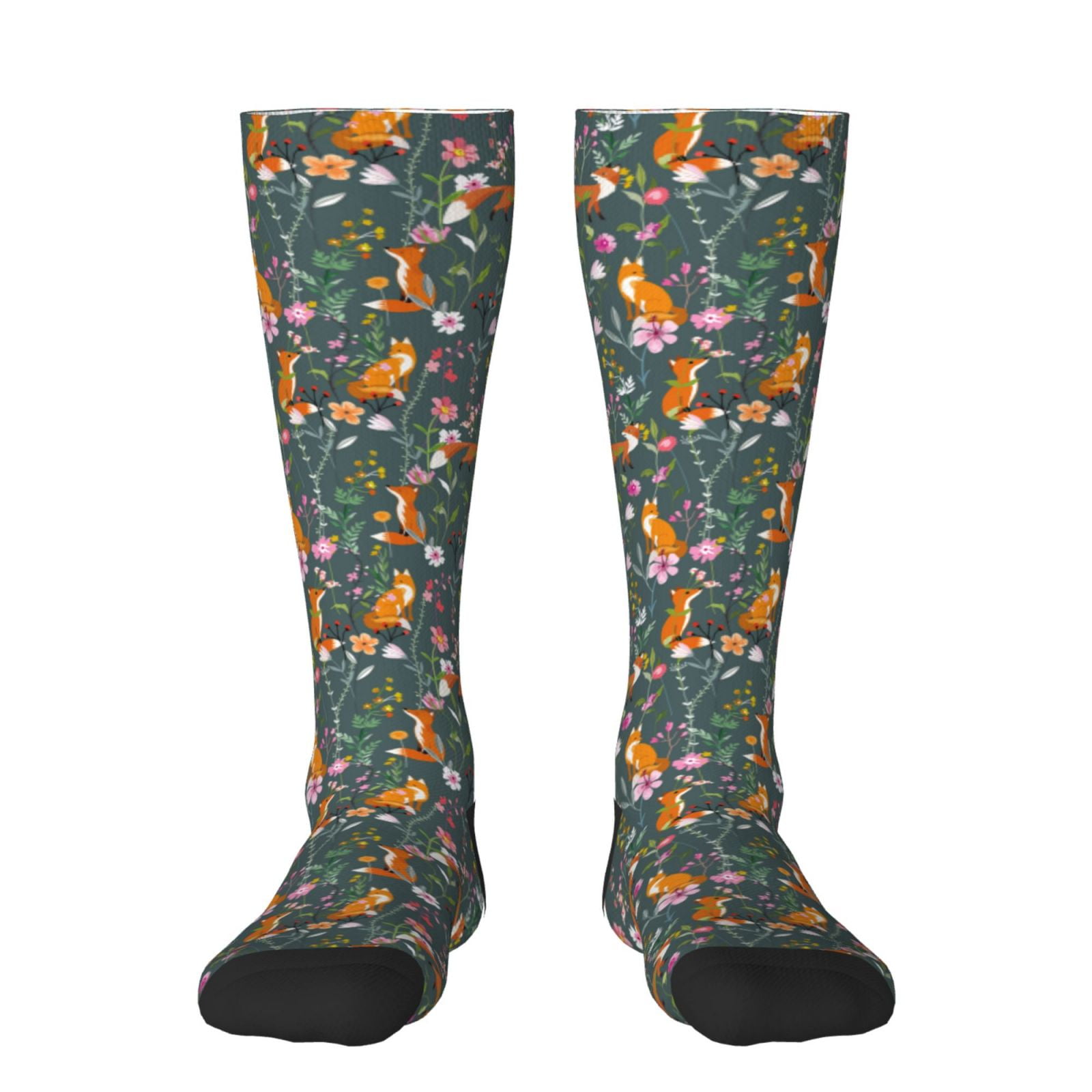 Sigee Wolf Fox In Flower Forest for Socks for Men Women Socks Stocking