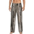 thumbnail image 1 of Sigee Wooden Texture Print Men's Pajama Pants - Soft Lounge Sleep Bottoms with Elastic Waistband and Pockets-Large, 1 of 9