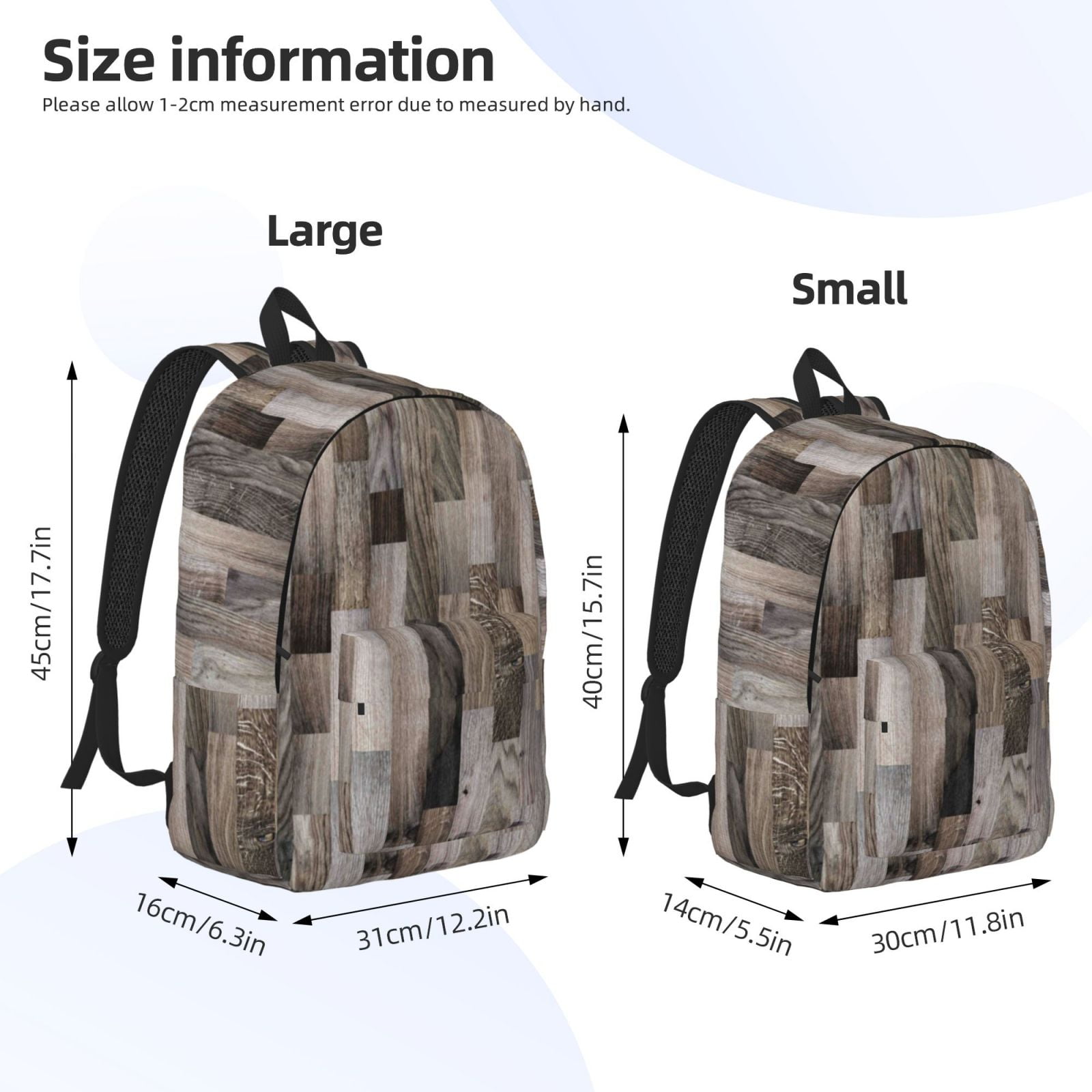 Sigee Wooden Texture for Canvas Large Capacity Laptop Backpack for Men ...