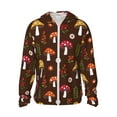 thumbnail image 1 of Sigee Woodland Mushroom Print UPF50+ Men's Sun Protection Hoodie Shirt SPF UV Shirt Long Sleeve Fishing Outdoor Lightweight, S-3XL, 1 of 9