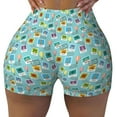 thumbnail image 1 of Sigee World Travel1 Print Women's High Waist Workout Shorts - Squat Proof, Tummy Control, Yoga and Gym Activewear-Small, 1 of 9