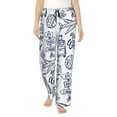 thumbnail image 1 of Sigee World Travel2 Print Women's Soft Pajama Pants - Breathable and Comfortable Lounge Sleep Bottoms with Elastic Waistband and Pockets-Small, 1 of 9
