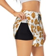 thumbnail image 1 of Sigee Yellow Biscuit for Women's Athletic Shorts High Waisted Running Shorts Pocket Sporty Short Gym Elastic Workout Shorts, 1 of 9