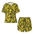 thumbnail image 1 of Sigee Yellow Butterflies for Sleepwear Casual Pjs with Pockets Women's Pajamas Sets Shorts 2 Piece Short Sleeve Lounge Sets Large, 1 of 9