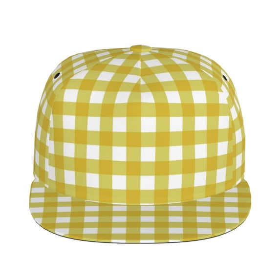 Sigee Yellow Checkboard Print Men Women Fashion Baseball Cap,Unisex-Adults,Classic Adjustable Plain Hat
