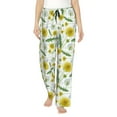 thumbnail image 1 of Sigee Yellow Dandelions print Women's Soft Pajama Pants Lounge Sleep Bottoms with Elastic Waistband and Pockets-X-Large, 1 of 6