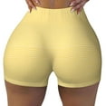 thumbnail image 1 of Sigee Yellow Gingham Print Women's High Waist Workout Shorts - Squat Proof, Tummy Control, Yoga and Gym Activewear-Medium, 1 of 9