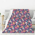 thumbnail image 1 of Sigee colorful Skull flower daisy for Flannel Blanket - Ultra-Soft, Warm and Cozy, Perfect for Couch, Bed, or Travel-60"x50", 1 of 6