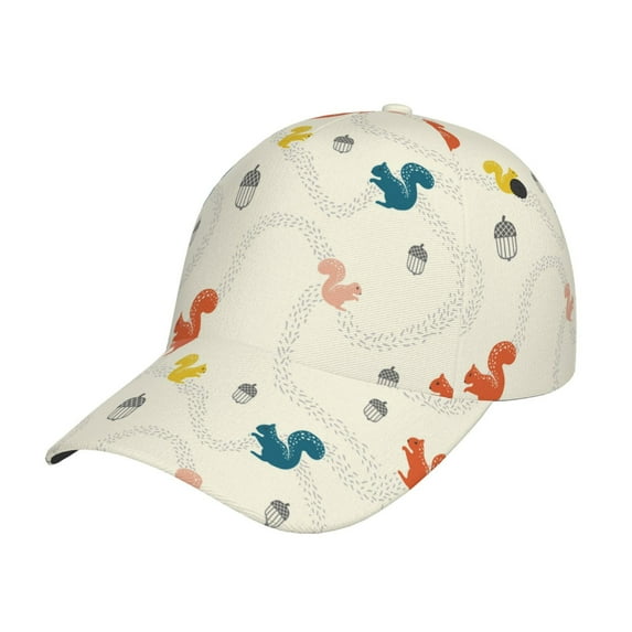 Sigee colorful Squirrel Nuts for Fashionable curved brim baseball cap for Men Women Curly Hair Ponytail Hat for Outdoor Sports